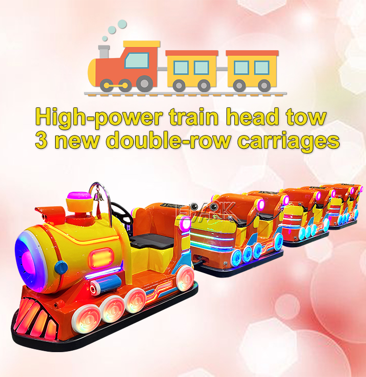 High-Power Train Head Tow 3 New Double-Row Carriages Electric Train Rides supplier