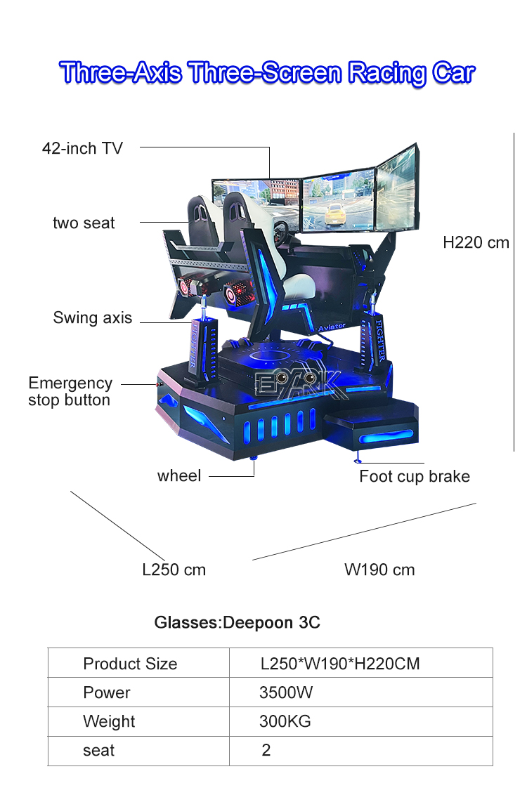 6 Dof Motion Platform For Driving Simulator Hydraulic Racing Simulator 4d 2 Players Vr Car Racing Game Machine Simulator details