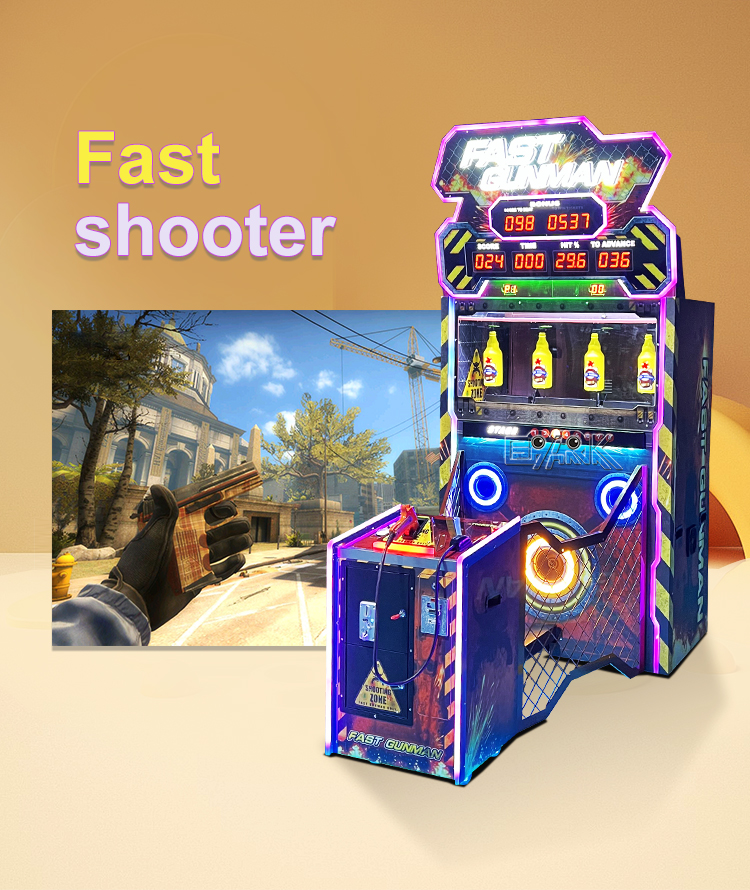 Fast Gunman Shooting Arcade Game Indoor Amusement Coin Operated Shoot Gun Shooting Games Machine for Kids manufacture