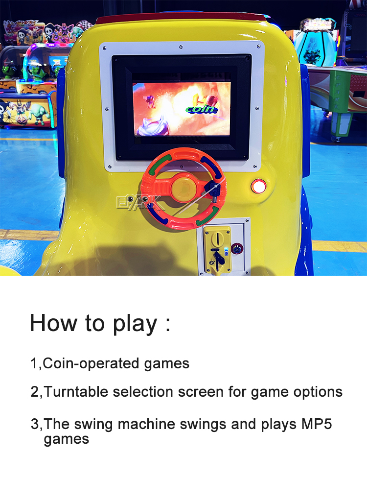 Wholesale Children's Electric Swing Car Electronic Game Children Riding Machine Coin Operated Children's Swing Car supplier