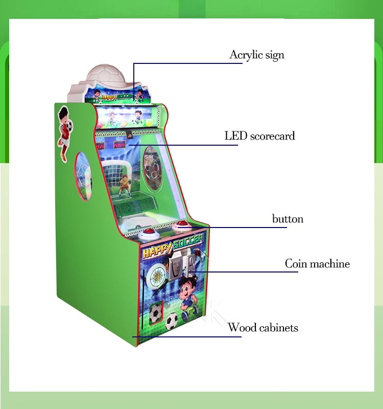 Happy Soccer Game Kids Coin Operated Football Shooting Prize games Machines details
