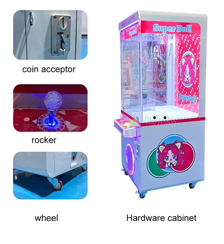 Factory Wholesale Coin Operated Candy Arcade Crane Toy Claw Machine details