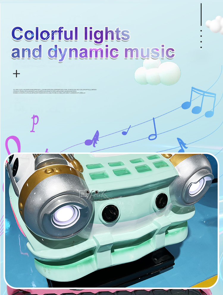 Amusement Park Coin-operated Electric Bubble Music Happy Kids' Swing Rocking Car factory