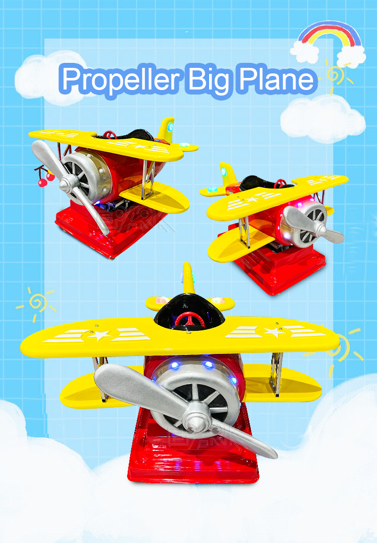 Shopping Mall Coin Operated Propeller Big Plane Swing Machine Kiddie Rides Game Machine details
