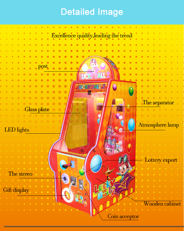 Lucky Ball Game Machine Redemption Tickets Arcade Game Machine manufacture