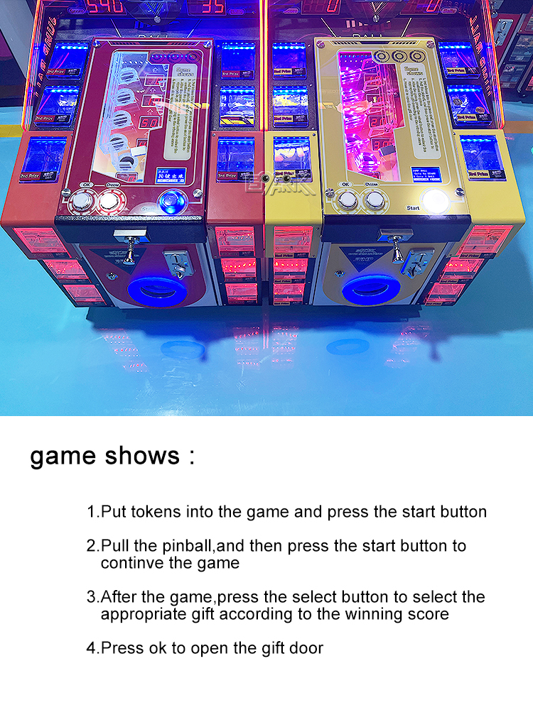Coin Operated Toy Gift Jump Ball Pinball Game Ball Shooting Arcade Game Machine For Sale manufacture