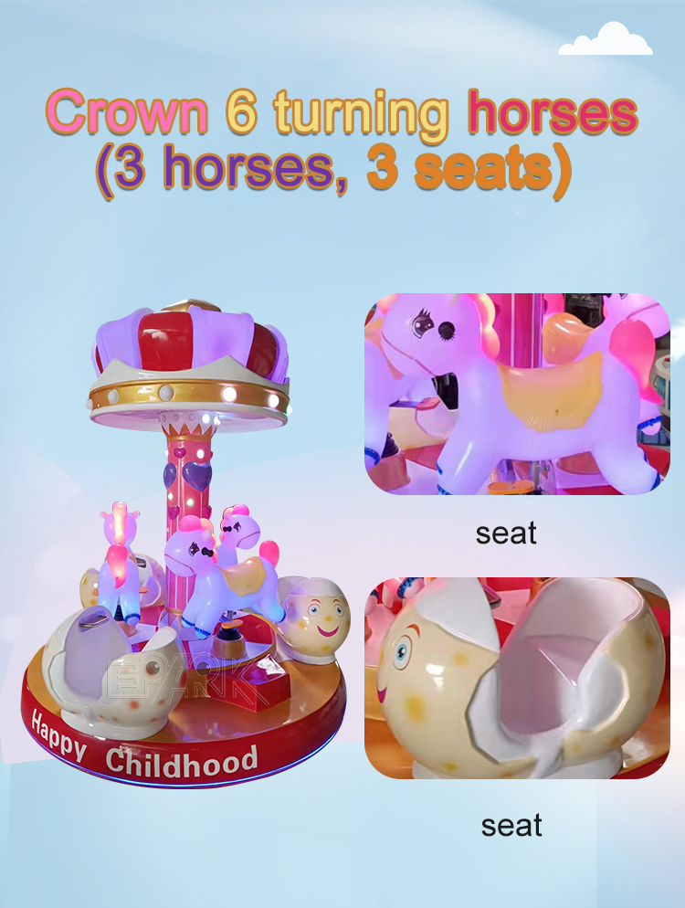 Coin Operated Carousel Kiddie Rides Carousel Game Machine factory