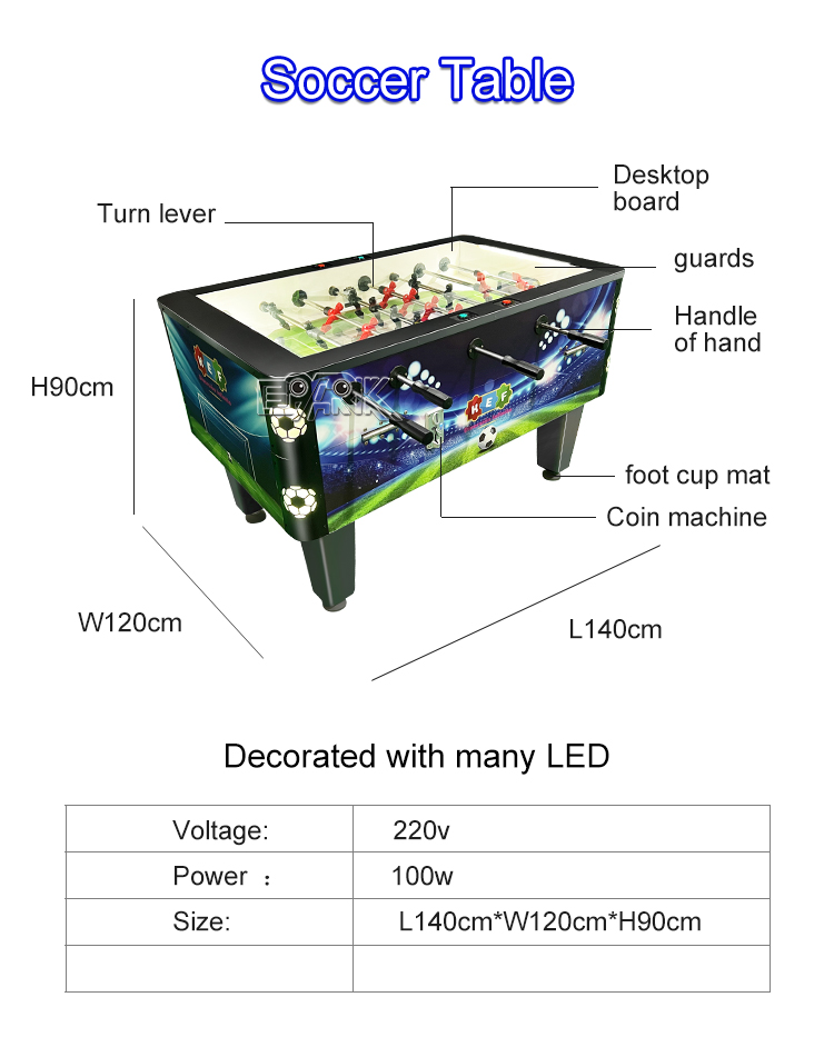 Indoor Sports Soccer League Game Coin Operated Games Machine Foosball Football Table Soccer Table Game manufacture