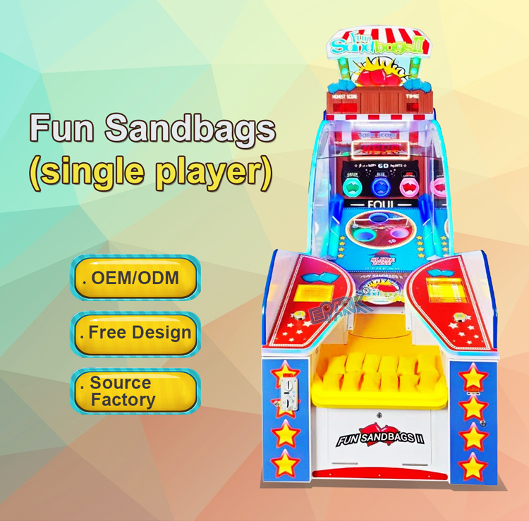 Fun Sandbags Coin Operated Games Lottery Tickets Redemption Games Machine supplier