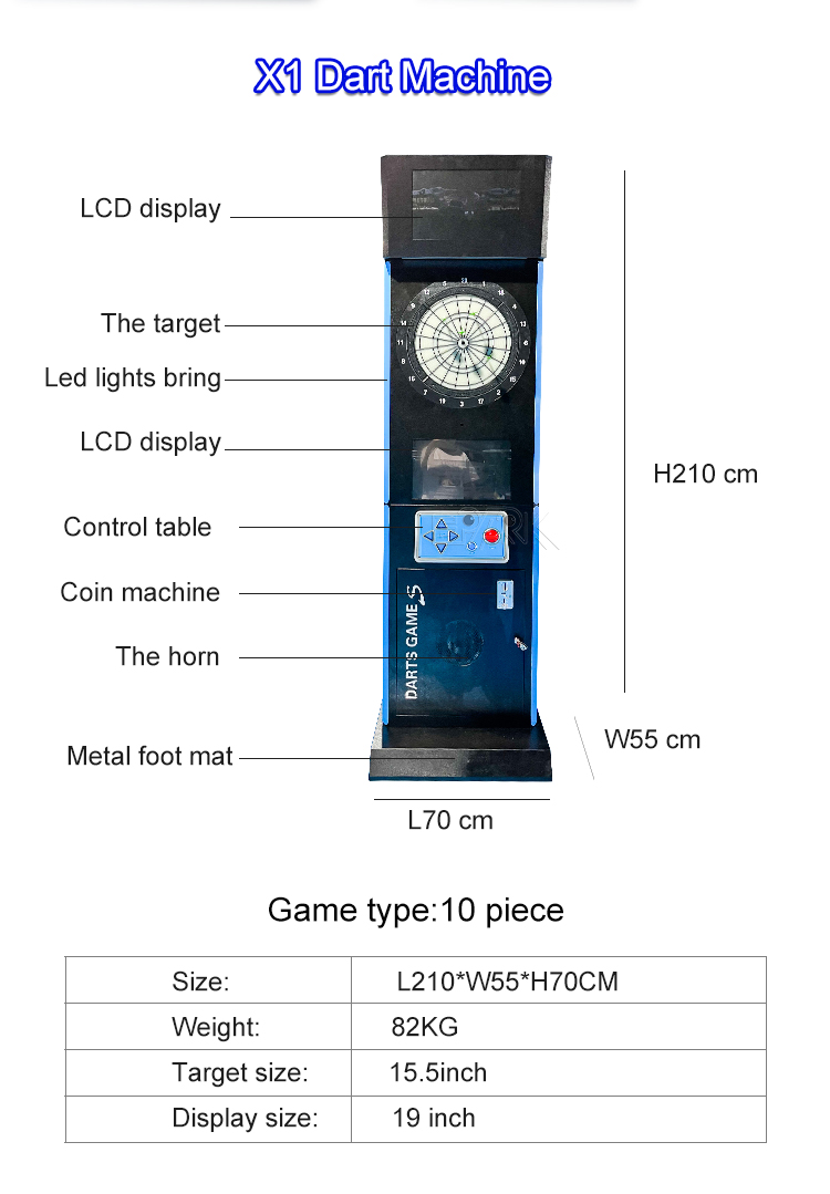 19 Inch Manufacturer Dart Machine Coin Operated Games Commercial Darts Machine Dart Flight Machine supplier