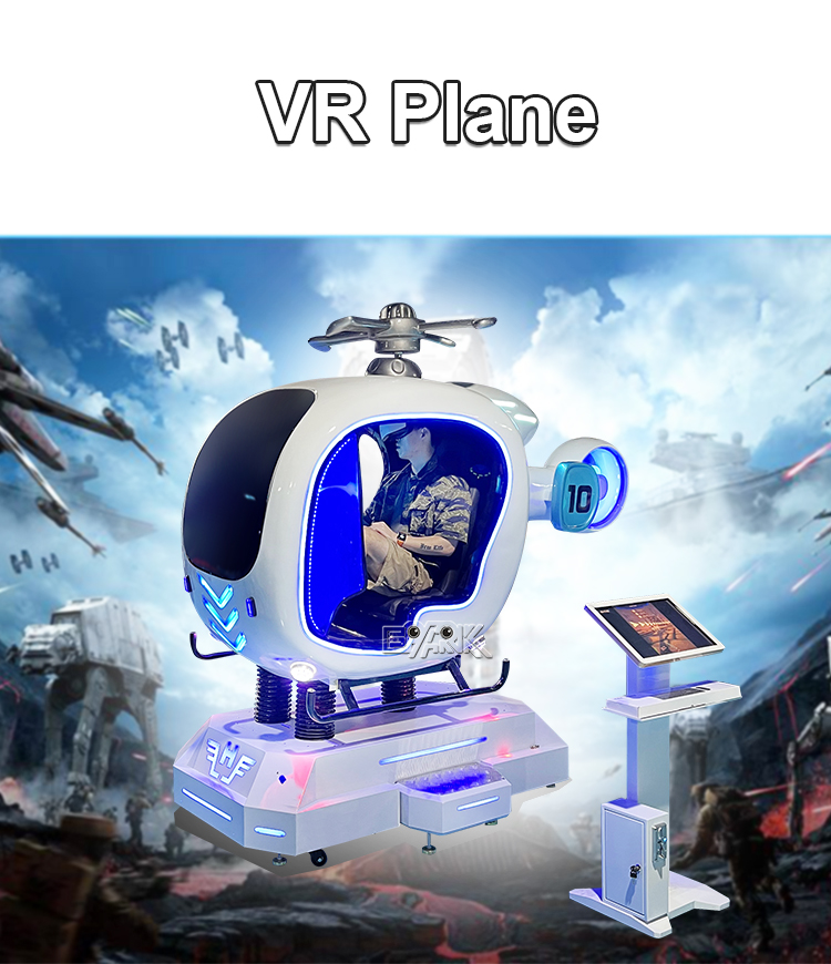 Amusement VR Helicopter Ride Single Player VR Flight Plane Simulator 9D VR Experience Game Machine factory