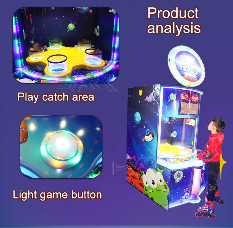 Coin Operated Space Bouncing Ball Game Lottery Game Redemption Game Machine details