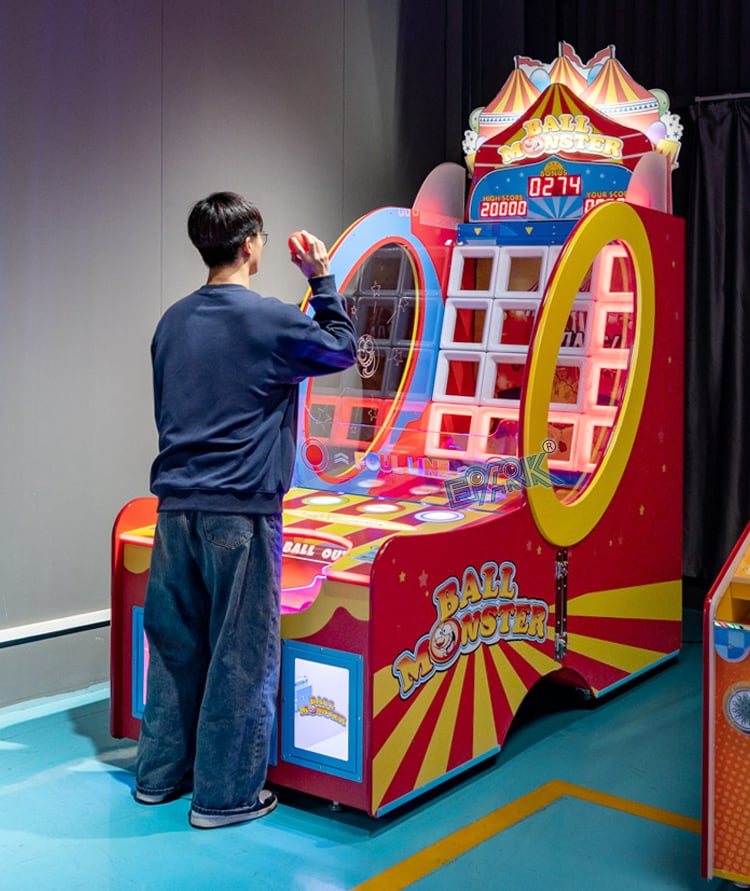 Hot Sales Indoor Arcade Coin Operated Throw Ball Machine Ticket Redemption Lottery Machine factory