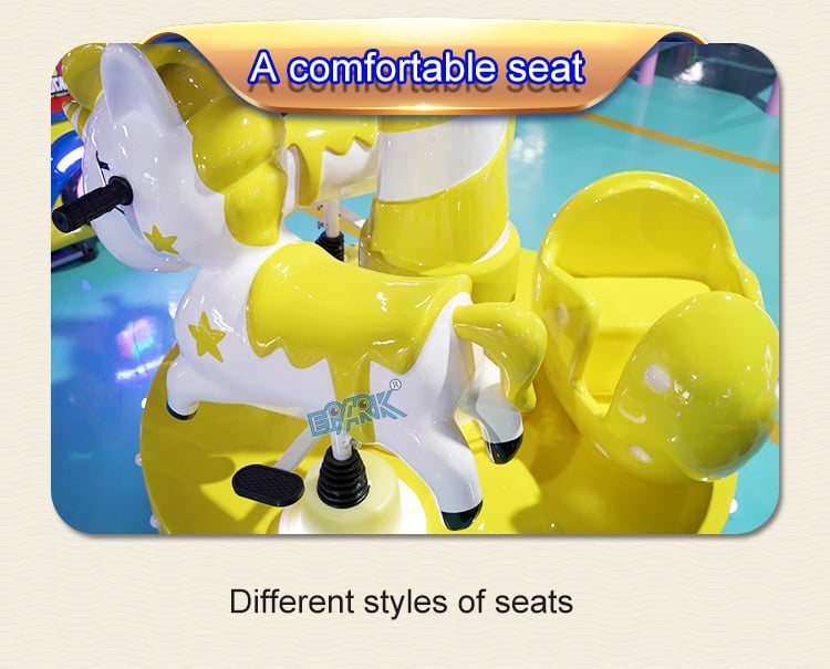 Coin Operated Three People Ice-Cream Carousel Horse Carousel Kiddie Ride Game Machine manufacture