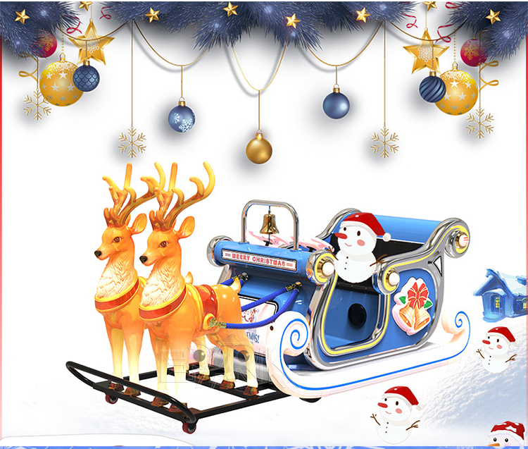 Amusement ElectricCartoon Design Santa Claus's Reindeer Festival Decoration Amusement Sleigh RideCar Bumpers Car Price Electric Christmas Bumper Cars For Kids details