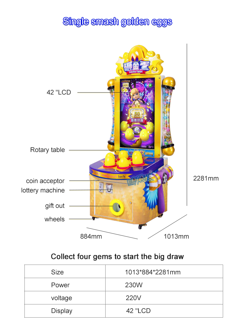 Popular Redemption Tickets Machine Smashing Eggs For Amusement Game Center supplier