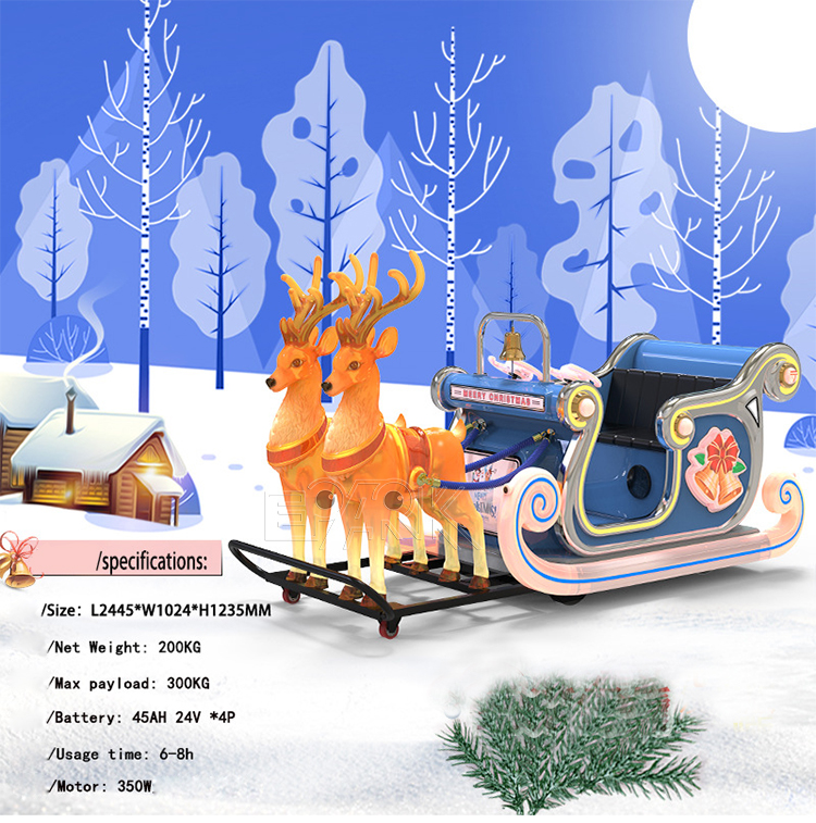 Amusement ElectricCartoon Design Santa Claus's Reindeer Festival Decoration Amusement Sleigh RideCar Bumpers Car Price Electric Christmas Bumper Cars For Kids details