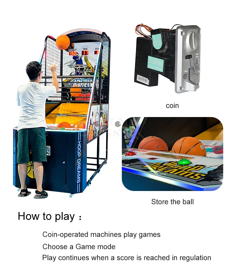 Coin Operated Arcade Game Machine Hoop Dreams Basketball Arcade Machine factory