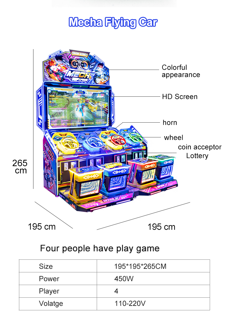 Wholesale Arcade Kids Coin Operated Machine Car Racing Kids Redemption Ticket Game 4p Speed Racing Car Game Machine manufacture