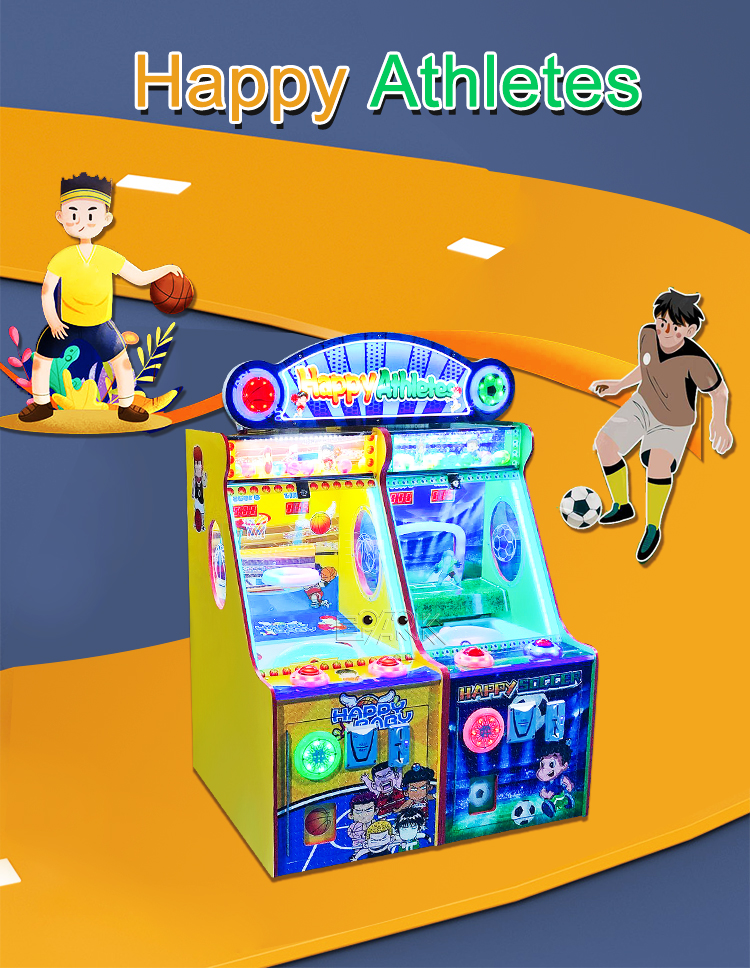 Funny Happy Athletes Kids Coin Operated Ticket Game Machine Popular Soccer Game Machine factory