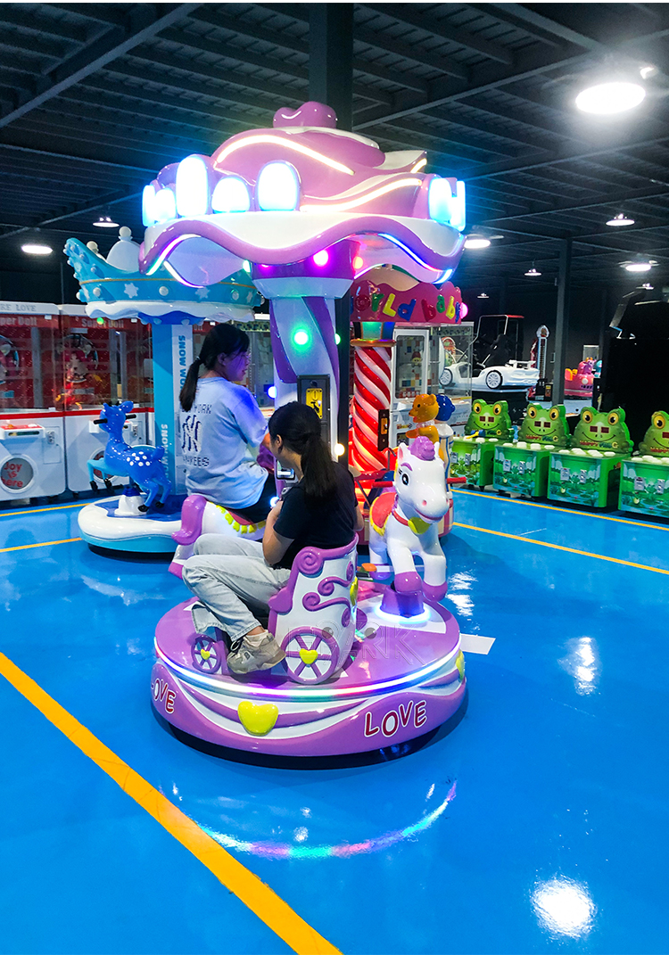 Best Quality Amusement Kids Rides Indoor Outdoor Playground Merry-go-round 3 People Small Carousel For Sale supplier