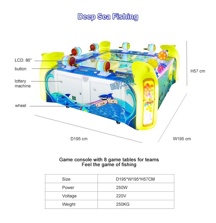 Fishing Arcade Game Machine Coin Operated Deep Sea Story 8 Players Fish Game Tables Game Cabinet Machine factory