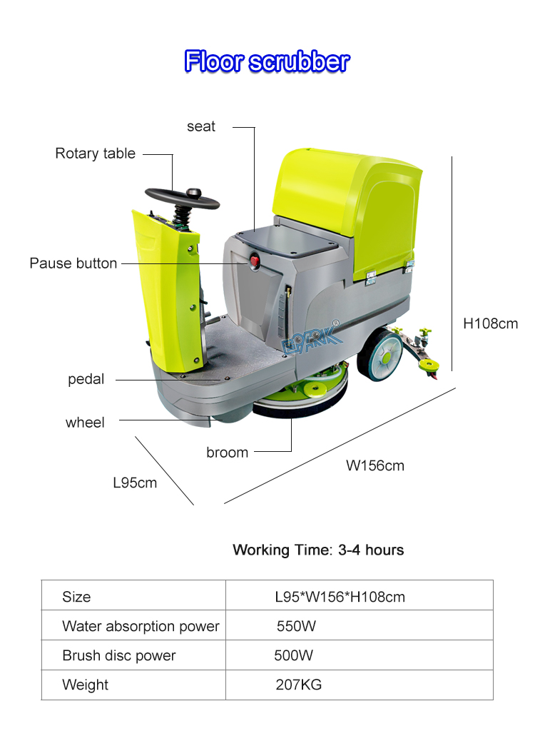 Latest Commerical Cleaning Machine Mini Ride On Floor Scrubber Drier Floor Cleaner Sweeper For Workshop details