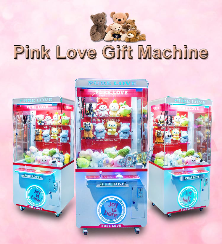 Coin Operated Pink Crane Catch Stuffed Toys Machine Toy Claw Crane Game Machine supplier