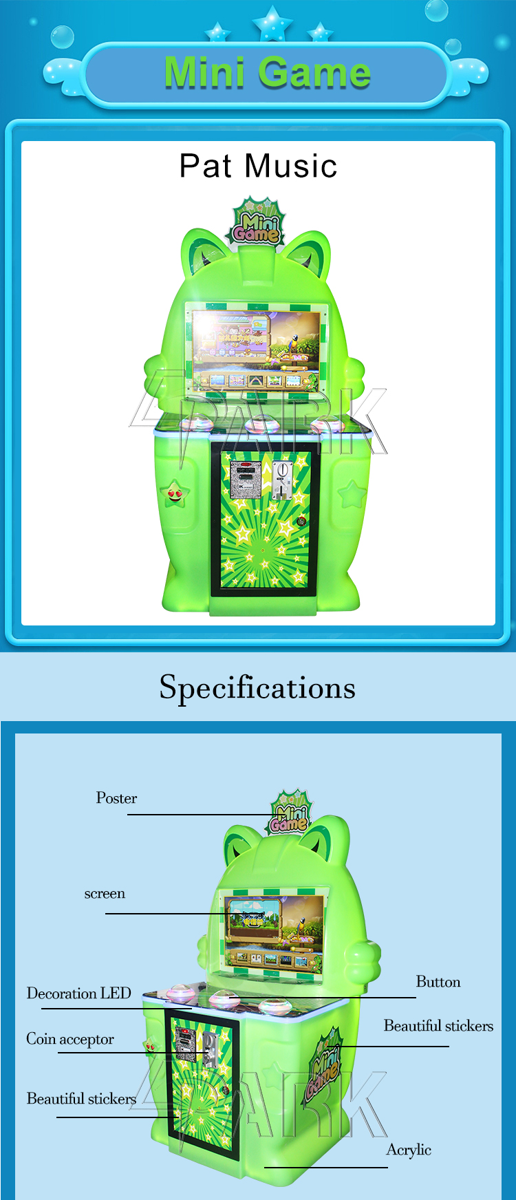 Amusement Park Kids Puzzle Game Arcade Game Coin Operated Patting Music Game Machine supplier