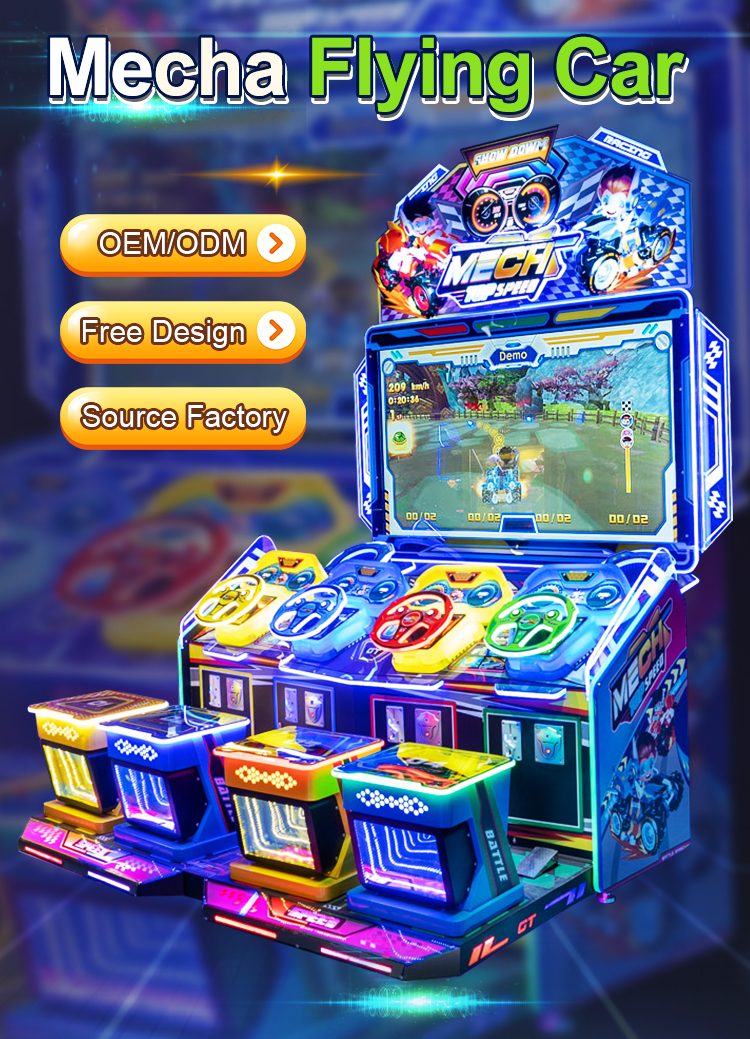 Wholesale Arcade Kids Coin Operated Machine Car Racing Kids Redemption Ticket Game 4p Speed Racing Car Game Machine factory