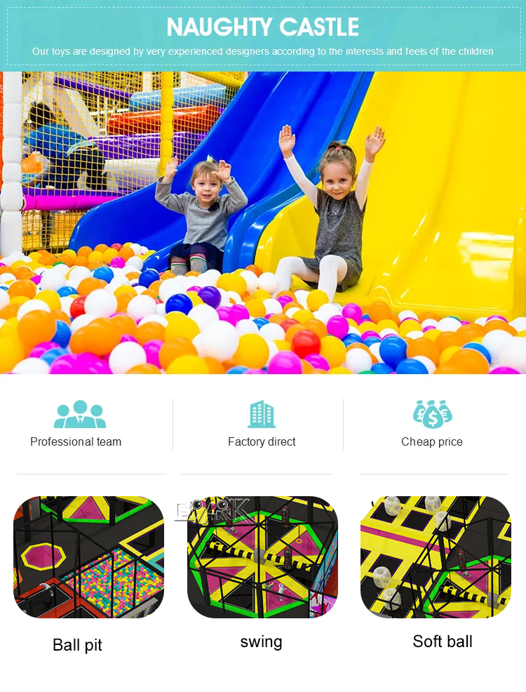 Trampolin Para NiñOs Kids Bungee Trampoline Park manufacture