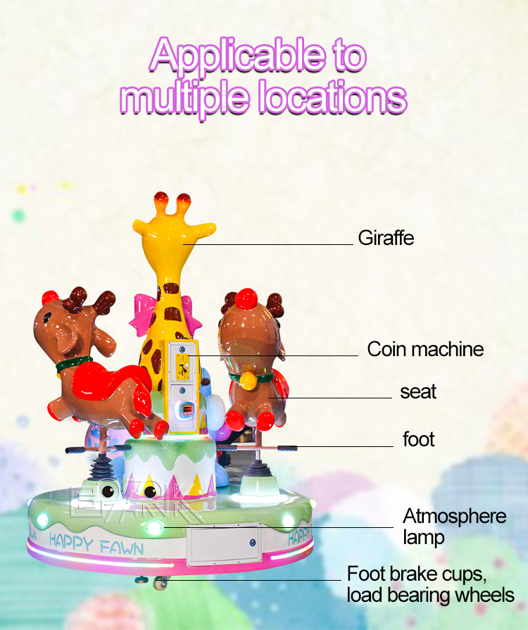 Amusement Ride Mini Carousel For Kids Merry Go Round details
