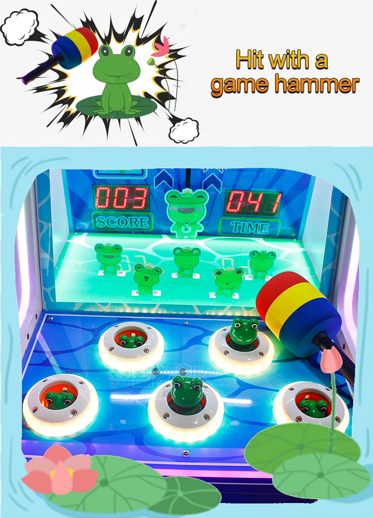 Kids Games Frog Paradise Lottery Ticket Machine Whac-A-Mole Arcade Game Machine factory