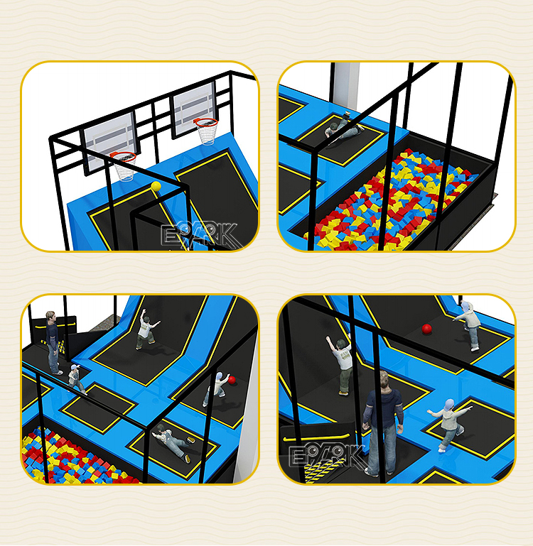 China Manufacturer Custom Children Commercial Playground Indoor Adult Adventure Pak Trampoline Park details