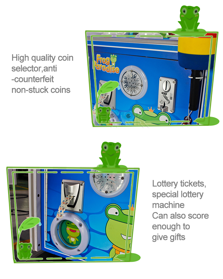 Kids Games Frog Paradise Lottery Ticket Machine Whac-A-Mole Arcade Game Machine supplier