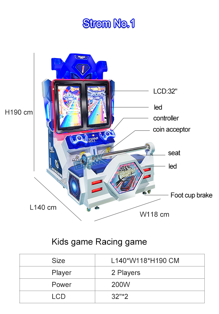 EPARK Coin Operated Game Racing Simulator Game Machine Video Arcade For Game Zone details