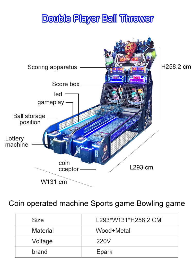 Coin Operated Indoor Sports Simulator Bowling Double Player Sports Entertainment Game Machine Redemption Game Machine manufacture