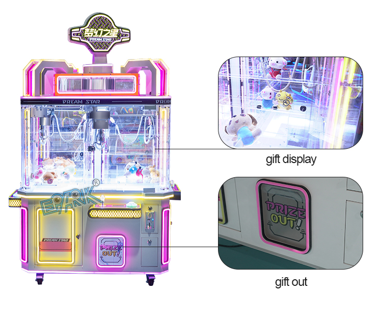 Coin Operated Arcade Toy 4 Player Claw Crane Machine Plush Toy Catcher Mini Prize Vending Machine manufacture