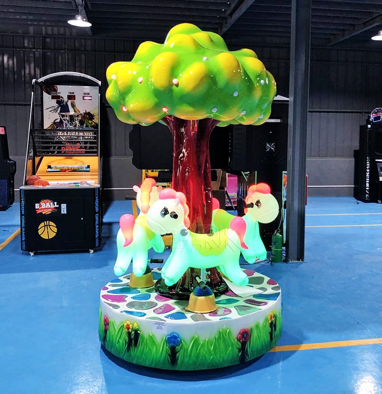 3 Seats Attractions Indoor Kids Amusement Rides Horse Carousel Merry Go Round For Sale factory