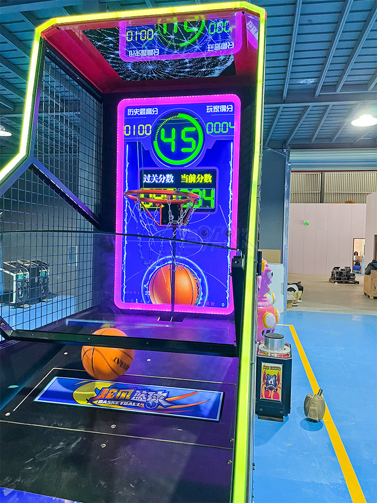 New Type Arcade Coin Operated Arcade LCD Basketball Machine Shooting Hoop Ball Machine For Sale supplier