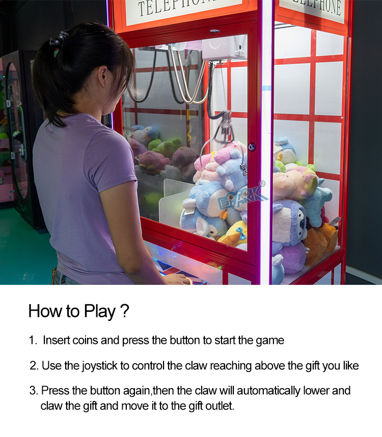 Coin Operated Plush Toy Vending Machine Maquina De Garras Arcade Claw Machine factory