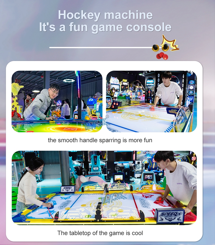 Commercial Amusement Park Interactive Dazzling Hockey Table Two Players Luxury Coin Operated Air Hockey Machine manufacture