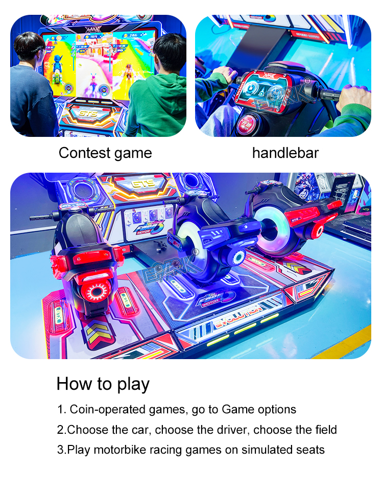 3 Players Motorcycle Racing Simulator Arcade Machine Coin Operated Kids Video Game Machine Car Driving Simulator supplier