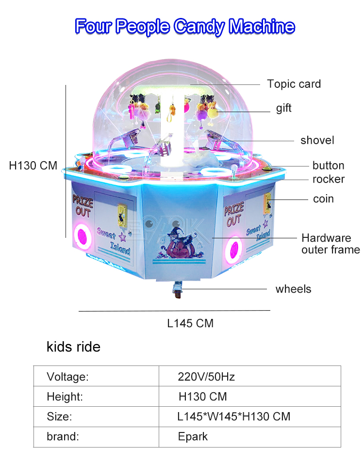 Coin Operated Amusements Kids Candy Vending Claw Crane Catch Candy Game Machine Claw Machine supplier
