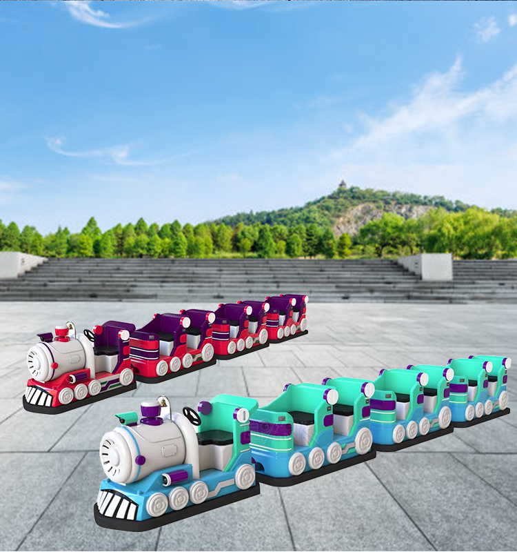 High-Power Train Head Tow 3 New Double-Row Carriages Electric Train Rides details
