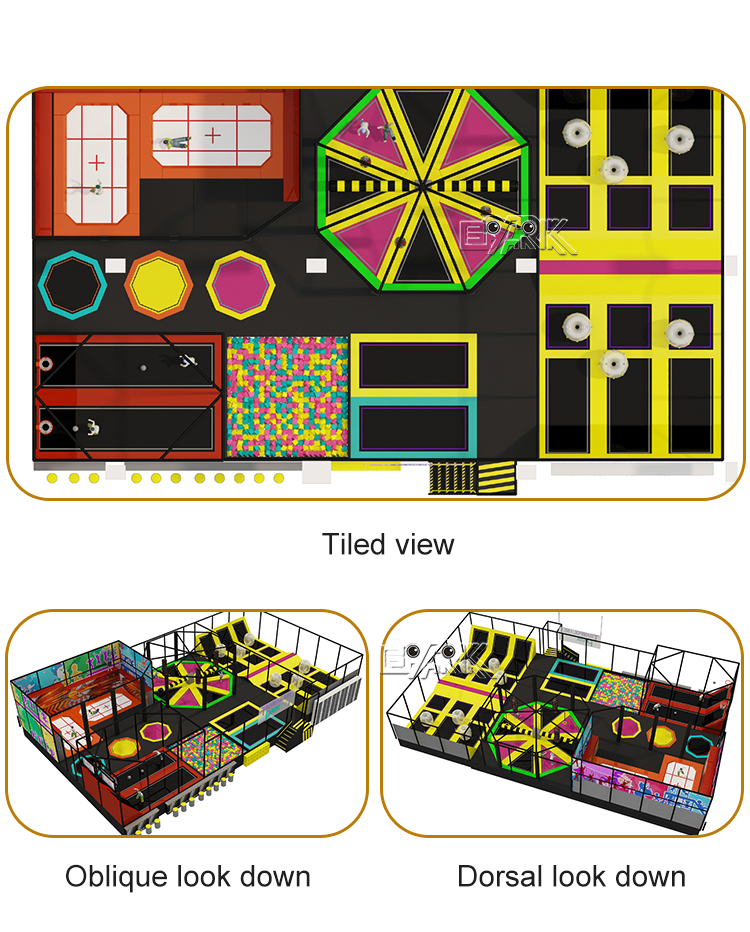 Trampolin Para NiñOs Kids Bungee Trampoline Park factory