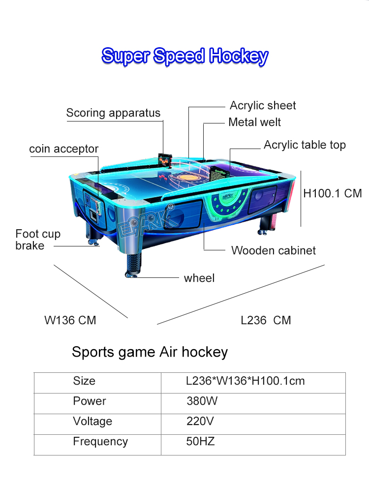 Amusement Park Arcade Machine Ticket Redemption Machine Coin Operated Air Hockey Table For Sale manufacture