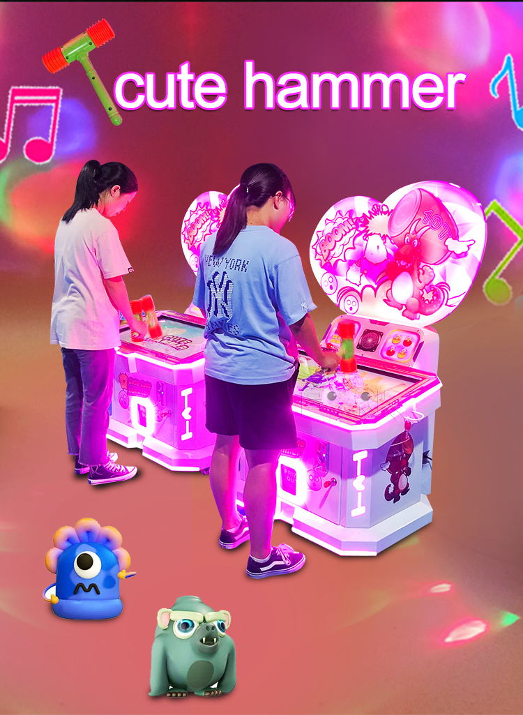 Kids Coin Operated Arcade Games Hitting Hammer Children Punching Video Ticket Game Machines supplier