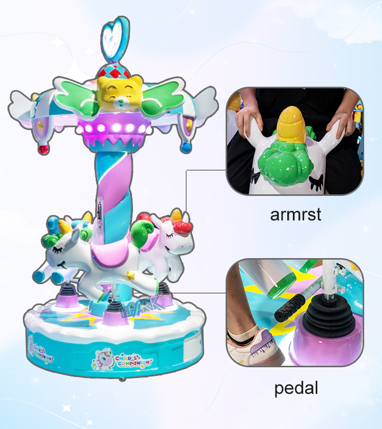 Newest Design Amusement Park Kids Carousel Ride 3 Seats Carousels Kiddie Rides For Sale supplier