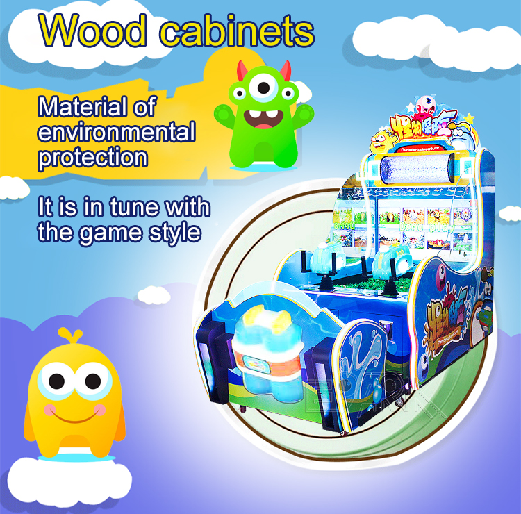 Coin Operated Monster Adventure Shooting Game Water Shooting Ticket Redemption Game Machine factory